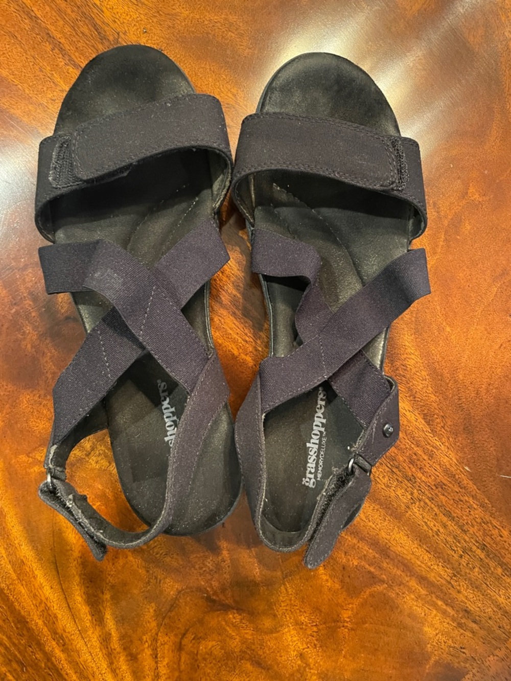 Grasshoppers Black Elastic Crossover Sandals